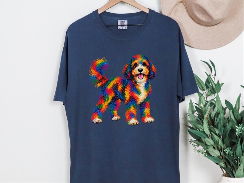 Bernedoodle-Shirt, Geschenkidee für Bernedoodle-Mama, Bunte Hunde-Motive, Doodle-Hunde-T-Shirt, Geschenkidee für Bernedoodle-Besitzer Bild 10