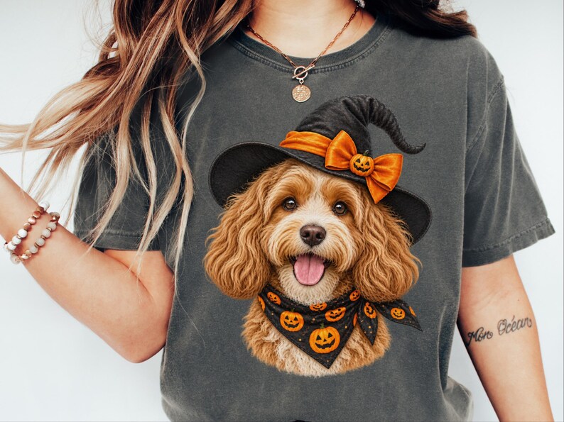 Halloween Cavapoo Shirt, Cavapoo Mom Gift, Halloween Dog Mom, Spooky Dog Tee, Doodle Mom Gift, Cavapoo Owner Gift image 8