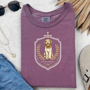 Comfort Colors Doodle Dog Gift, Curly Dog Mom Tee, Goldendoodle Dad Vintage Dog Graphic, Funny Pet Lover Animal Person Shirt, 90s Animal Tee image 3