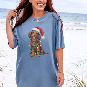 Christmas Dachshund Shirt, Dog Christmas Gift, Dachshund Xmas Sweatshirt, Holiday Dog Tee, Doxie Lover Present image 8