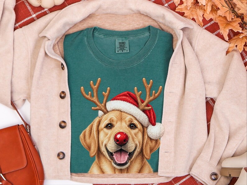 Christmas Dog Shirt, Yellow Lab Gift, Holiday Dog Sweater, Lab Mom Sweatshirt, Santa Paws Christmas image 8