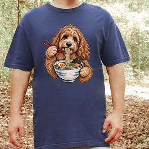 Camiseta de ramen para cockapoo, regalo para amantes de los fideos, camiseta de ramen para amantes de los perros, regalo divertido para dueños de cockapoo, camiseta de comida asiática imagen 4