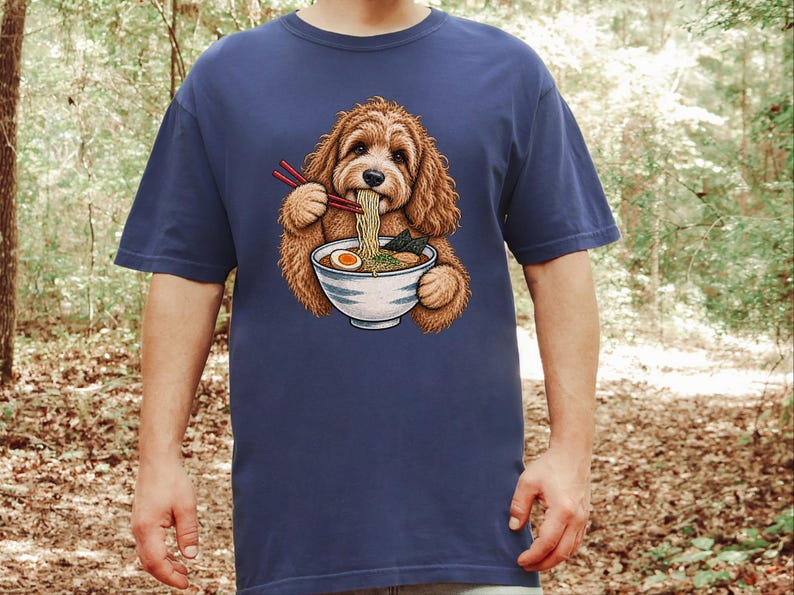 Camiseta de ramen para cockapoo, regalo para amantes de los fideos, camiseta de ramen para amantes de los perros, regalo divertido para dueños de cockapoo, camiseta de comida asiática imagen 4
