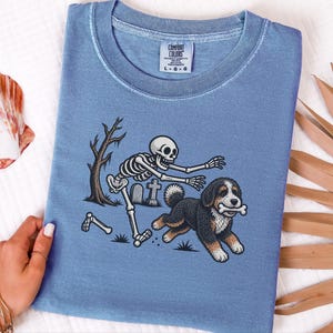 Bernedoodle Dog Shirt, Skeleton Dog Shirt, Halloween Pet Gift, Funny Bernedoodle Shirt, Halloween Dog Tee, Bernedoodle Mom Gift image 10