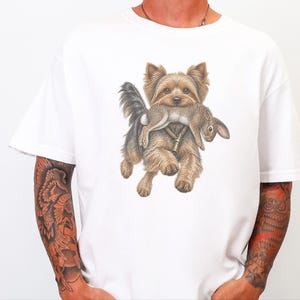 Yorkshire-Terrier-Shirt, Geschenk für Yorkshire-Terrier-Fans, Vintage-Hundemotiv, Jagdhund-Shirt, Arbeitshund-Shirt, Bootleg-Hunde-Shirt, Lustiges Yorkshire-Terrier-Geschenk Bild 5