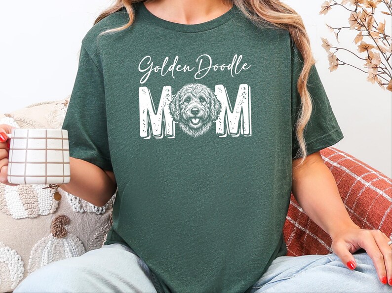 Golden Doodle mamma-tröja, lockig hundmamma-tröja, Goldendoodle-älskare-tröja, hundägare-presenter för husdjursälskare, rolig unik hund-t-shirt för kvinnor bild 8