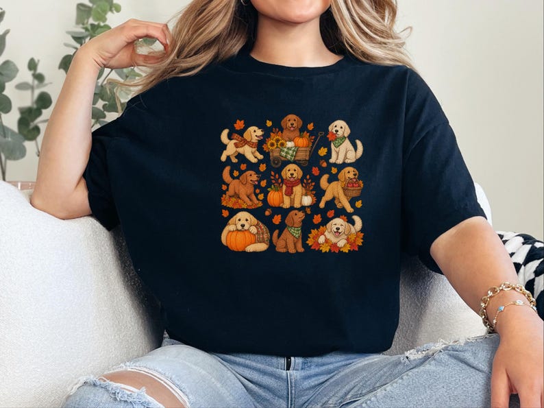 Golden Retriever Fall Shirt, Golden Retriever Gift, Autumn Dog Lover Tee, Pumpkin Patch Sweatshirt image 5