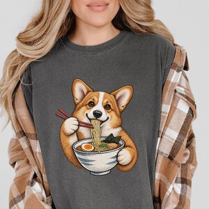 Corgi Shirt, Corgi Lover Gift, Ramen Lover T Shirt, Japanese Food Tee, Corgi Mom Shirt, Dog Humor Shirt image 3