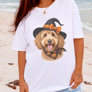 Halloween Dog Shirt, Goldendoodle Gift, Doodle Mom Gift, Witch Dog Shirt, Spooky Dog Lover, Fall Pet Sweatshirt image 7