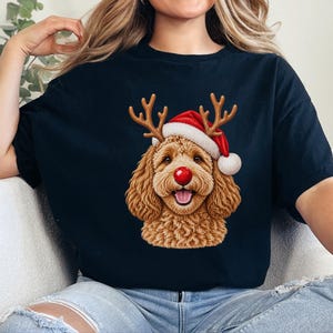 Maglietta natalizia con Cockapoo, regalo di Natale per amanti dei Cockapoo, felpa per cani per le feste, maglietta per la mamma di un Cockapoo, regalo festivo per gli amanti dei cani immagine 4