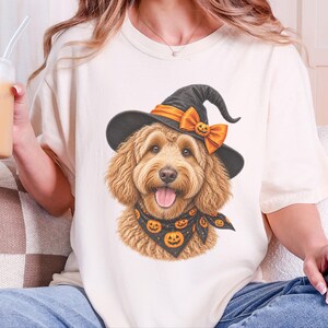 Labradoodle Halloween Shirt, Doodle Mom Gift, Spooky Dog Mom Shirt, Golden Doodle Halloween Tee image 2