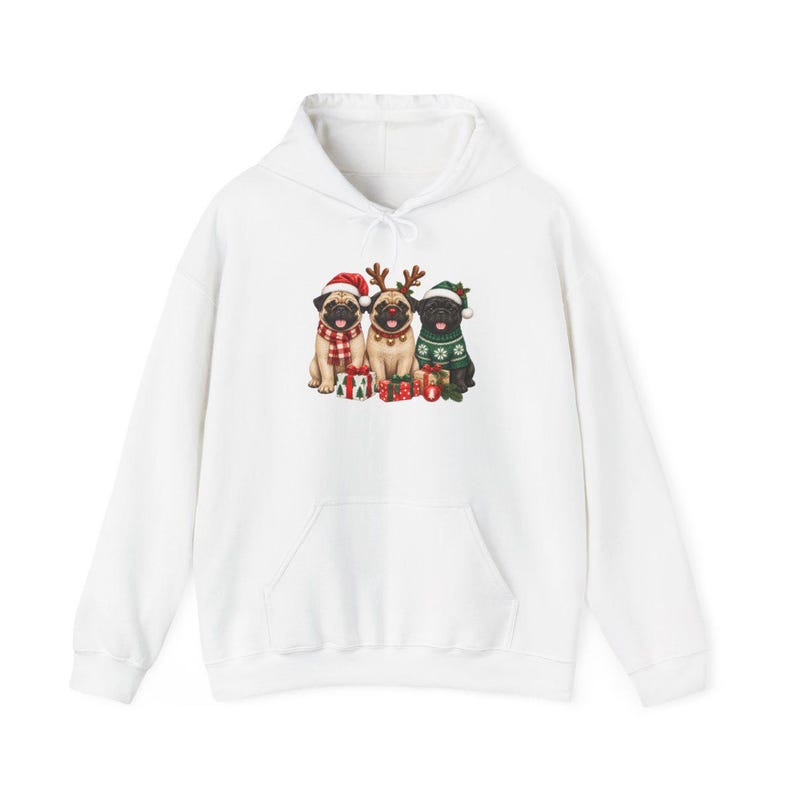 Christmas Pug Sweatshirt, Pug Christmas Gift, Holiday Dog Shirt, Pug Lover Sweatshirt, Festive Puppy Crewneck, Pug Mom Gift image 12