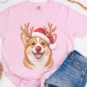 Sudadera navideña de Corgi, camiseta festiva navideña para perros, regalo navideño para dueños de perros, sudadera de cuello redondo para mamás de Corgi imagen 6