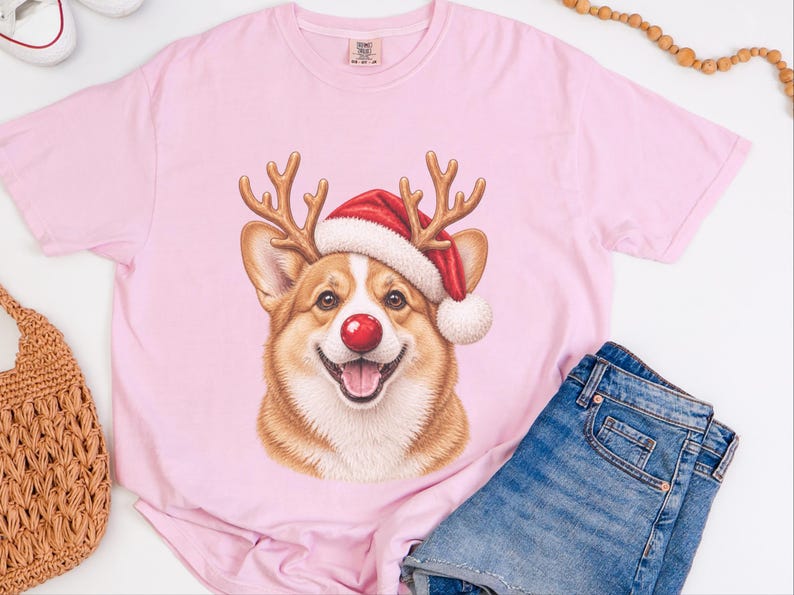 Sudadera navideña de Corgi, camiseta festiva navideña para perros, regalo navideño para dueños de perros, sudadera de cuello redondo para mamás de Corgi imagen 6
