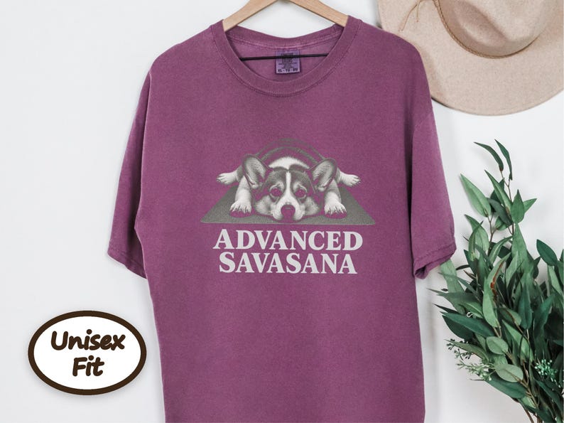 Corgi Shirt, Corgi Mom Gift, Advanced Savasana Yoga Tee, Funny Dog Lover Shirt, Yoga Meditation Shirt, Pembroke Welsh Corgi Gift image 9
