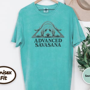 Goldendoodle Shirt, Yoga Lover Gift, Advanced Savasana Tee, Dog Mom Gift, Funny Workout Shirt, Meditation Humor bild 4