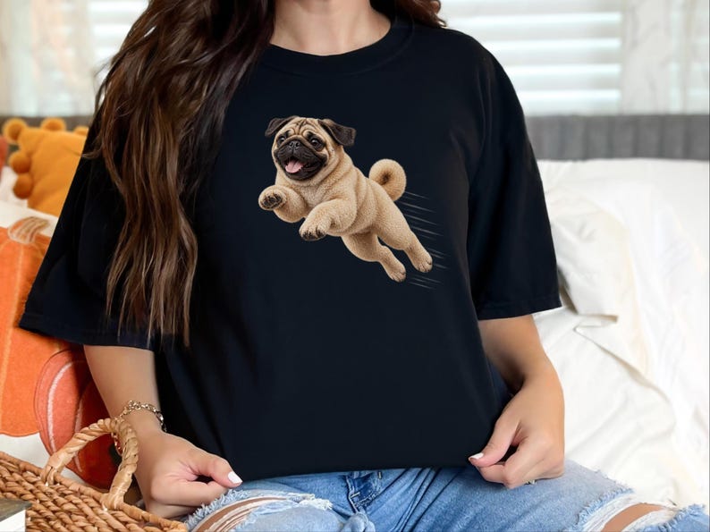 Mops-Shirt, Geschenk für Mops-Liebhaber, Lustiges Mops-T-Shirt, Mops-Mama-Shirt, Geschenk für Mops-Papa, Welpen-Shirt, Niedliches Hunde-T-Shirt mit Grafik Bild 3