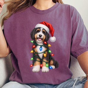 Bernedoodle Christmas Shirt, Christmas Dog Shirt, Bernedoodle Owner Gift, Holiday Dog Lover Tee image 2