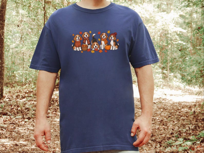 Beagle Shirt, Fall Dog Lover Gift, Cute Beagle Tee, Autumn Dog Shirt, Beagle Mom Gift image 1