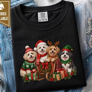 Maltipoo Christmas Shirt, Maltipoo Dog Gift, Festive Santa Puppy Tee, Christmas Dog Lover Shirt, Holiday Dog Sweatshirt image 4