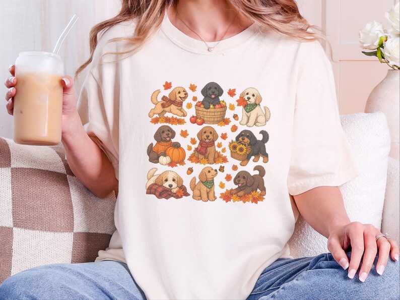 Cavapoo Mom Shirt, Cavapoo Lover Gift, Autumn Dog Shirt, Fall Puppy Tee, Doodle Dog Owner Gift, Thanksgiving Dog Shirt image 3