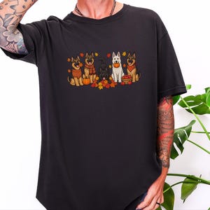 Fall German Shepherd Shirt, German Shepherd Mom Gift, Autumn Dog Lover Tee, Gsd Sweatshirt, Pumpkin Season Hoodie image 9