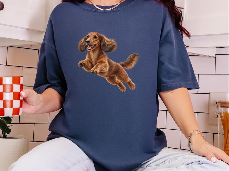 Camiseta de perro salchicha, regalo para papá de perro salchicha, camiseta de perro salchicha de pelo largo, camiseta para mamá de perro salchicha, regalo para amantes de los perros salchicha, camiseta divertida de perro salchicha imagen 9