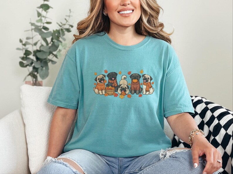 Autumn Dog Shirt, Pug Lover Gift, Pug Mom Sweatshirt, Fall Dog Lover Gift, Pug Dog Shirt, Cute Pug Tee image 7