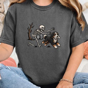 Bernedoodle Dog Shirt, Skeleton Dog Shirt, Halloween Pet Gift, Funny Bernedoodle Shirt, Halloween Dog Tee, Bernedoodle Mom Gift image 7