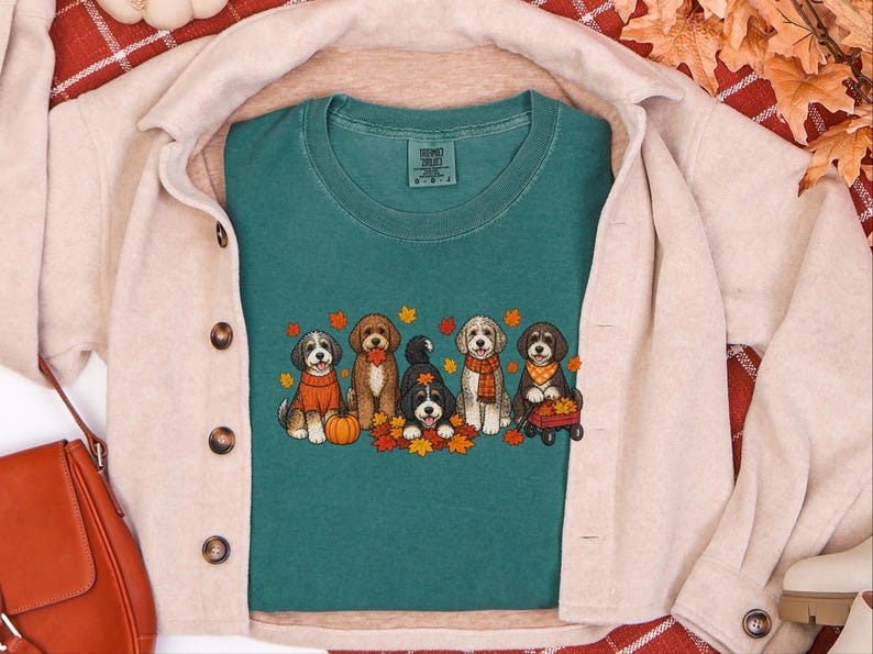 Aussiedoodle-Herbstshirt, Herbst-Hundeshirt, Geschenk für Doodle-Mamas, Kürbis-Shirt, Thanksgiving-Hundeshirt, Geschenk für Hundeliebhaber Bild 6