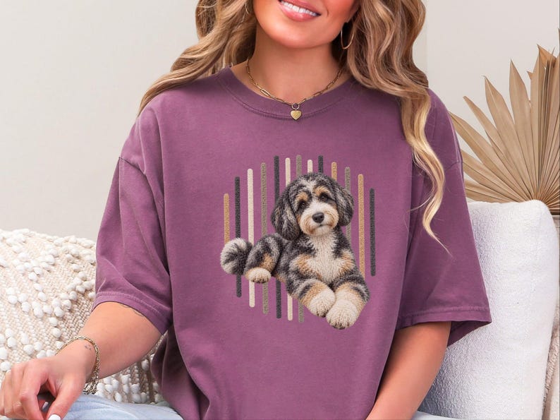 Aussiedoodle shirt, Aussiedoodle cadeau, shirt voor hondenmoeder, driekleurig puppy shirt, shirt voor doodle-liefhebbers, cadeau voor hondeneigenaar afbeelding 4