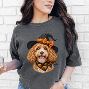 Halloween Cavapoo Shirt, Cavapoo Mom Gift, Halloween Dog Mom, Spooky Dog Tee, Doodle Mom Gift, Cavapoo Owner Gift image 3