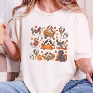 Sheepadoodle Fall Sweatshirt, Autumn Dog Shirt, Sheepadoodle Mom Gift, Doodle Dog Lover Shirt, Pumpkin Spice Tee image 10