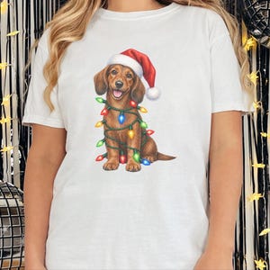 Christmas Dachshund Shirt, Dog Christmas Gift, Dachshund Xmas Sweatshirt, Holiday Dog Tee, Doxie Lover Present image 5