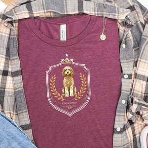 Cockapoo Print, Royal Dog Portrait Art, Vintage Coat of Arms, Cockapoo Royal Crest Shirt, Doodle Dog Apparel, Cockerpoo, Cockapoo Print Tee image 7