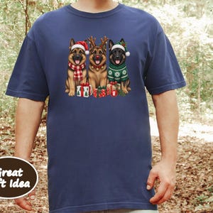 German Shepherd Christmas Sweatshirt, Festive Dog Mom Gift, Holiday Puppy Crewneck, Christmas Dog Shirt, GSD Lover Present image 8