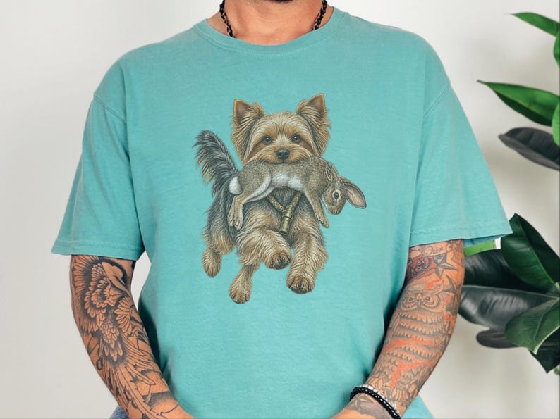Yorkshire-Terrier-Shirt, Geschenk für Yorkshire-Terrier-Fans, Vintage-Hundemotiv, Jagdhund-Shirt, Arbeitshund-Shirt, Bootleg-Hunde-Shirt, Lustiges Yorkshire-Terrier-Geschenk Bild 4