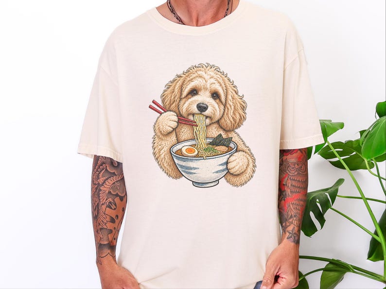 Maltipoo Ramen Shirt, Ramen Lover Gift, Foodie Dog T Shirt, Noodle Lover Tee, Japanese Food Shirt image 8