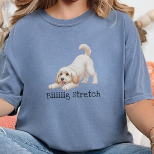 Camiseta elástica grande Comfort Colors para amantes de los Schnoodle, camiseta divertida con diseño de perro Doodle, regalo para mamás perrunas de color marrón esponjoso, regalo para papás dueños de Schnoodle imagen 6