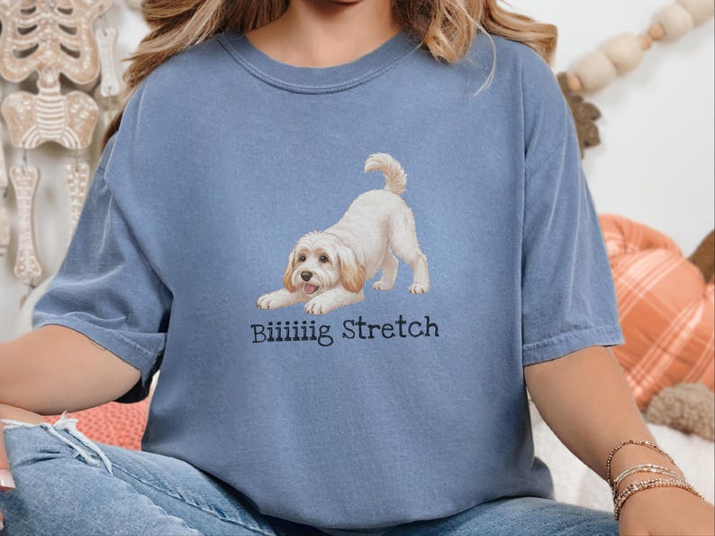 Camiseta elástica grande Comfort Colors para amantes de los Schnoodle, camiseta divertida con diseño de perro Doodle, regalo para mamás perrunas de color marrón esponjoso, regalo para papás dueños de Schnoodle imagen 6