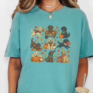Camiseta de Labrador de otoño, regalo para amantes de los perros de otoño, linda camiseta para mamás de Labrador, suéter de cachorro para Acción de Gracias, ropa acogedora para dueños de mascotas de cosecha. imagen 8