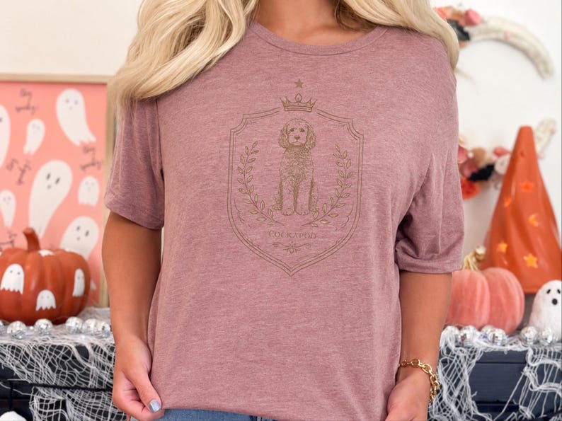 Cockapoo Print, Royal Dog Portrait Art, Vintage Coat of Arms, Cockapoo Royal Crest Shirt, Doodle Dog Apparel, Cockerpoo, Cockapoo Print Tee image 8