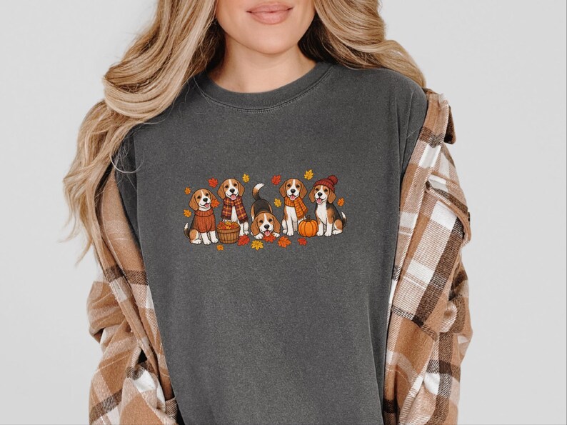 Beagle Shirt, Fall Dog Lover Gift, Cute Beagle Tee, Autumn Dog Shirt, Beagle Mom Gift image 7