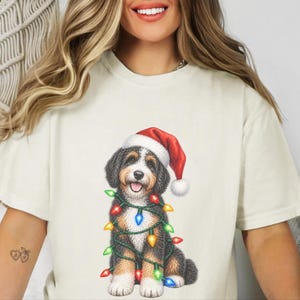 Bernedoodle Christmas Shirt, Christmas Dog Shirt, Bernedoodle Owner Gift, Holiday Dog Lover Tee image 3