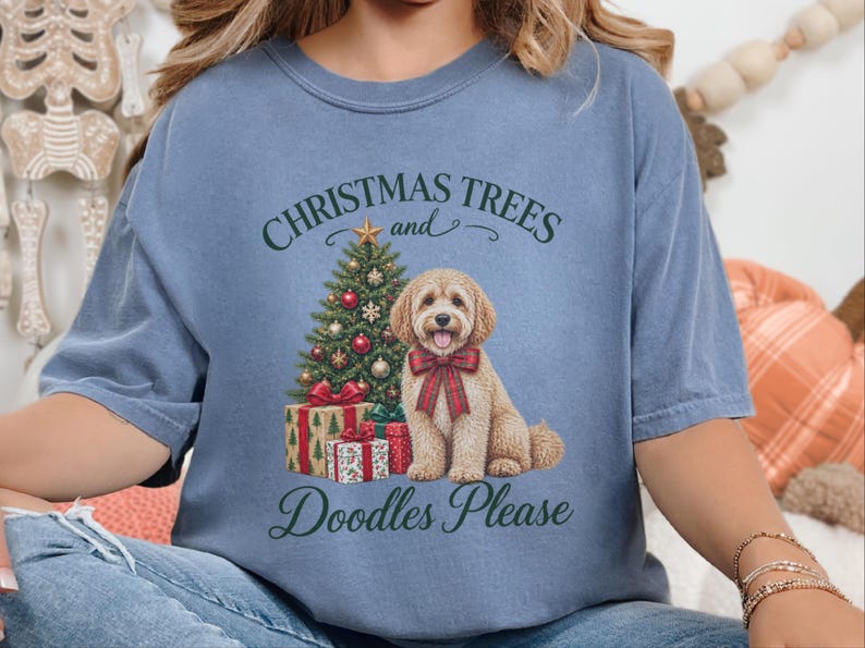 Maltipoo Christmas Shirt, Christmas Dog Lover Gift, Holiday Dog Tee, Doodle Dog Christmas Top, Festive Pet Shirt image 4
