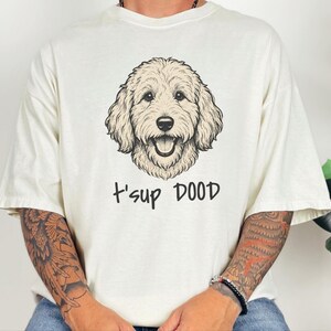 Comfort Colors Labradoodle T-Shirt, T'sup Dood Goldendoodle Sweatshirt, Funny Bernedoodle Sheepadoodle Graphic Crewneck, Golden Labradoodle image 9