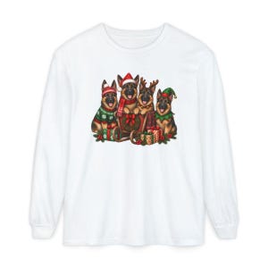 German Shepherd Christmas Shirt, Holiday Dog Lover Gift, Festive Gsd Mom Sweatshirt, Christmas Pet Tee, German Shepherd Owner Present image 14