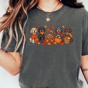 Schnoodle Fall Shirt, Dog Lover Gift, Autumn Harvest Tee, Doodle Dog Sweatshirt, Pumpkin Patch Crewneck, Fall Puppy Apparel image 5
