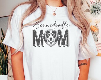 Comfort Colors Howling to the Moon Bernedoodle Mom, Silly Dog Tee, 90s Doodle Shirt, Funny Dog Owner Gifts, Howling To Moon, Silly Dog Shirt