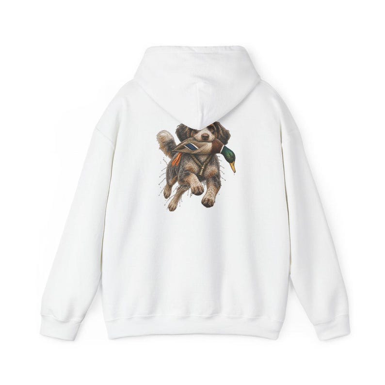 Aussiedoodle T-shirt voor de eendenjacht, cadeau voor watervogeljagers, retro natuur T-shirt, T-shirt voor eendenjagers afbeelding 12